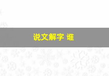 说文解字 谁